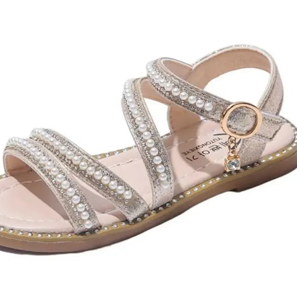 GIRLS SPARKLING PEARL RHINESTONE SANDALS